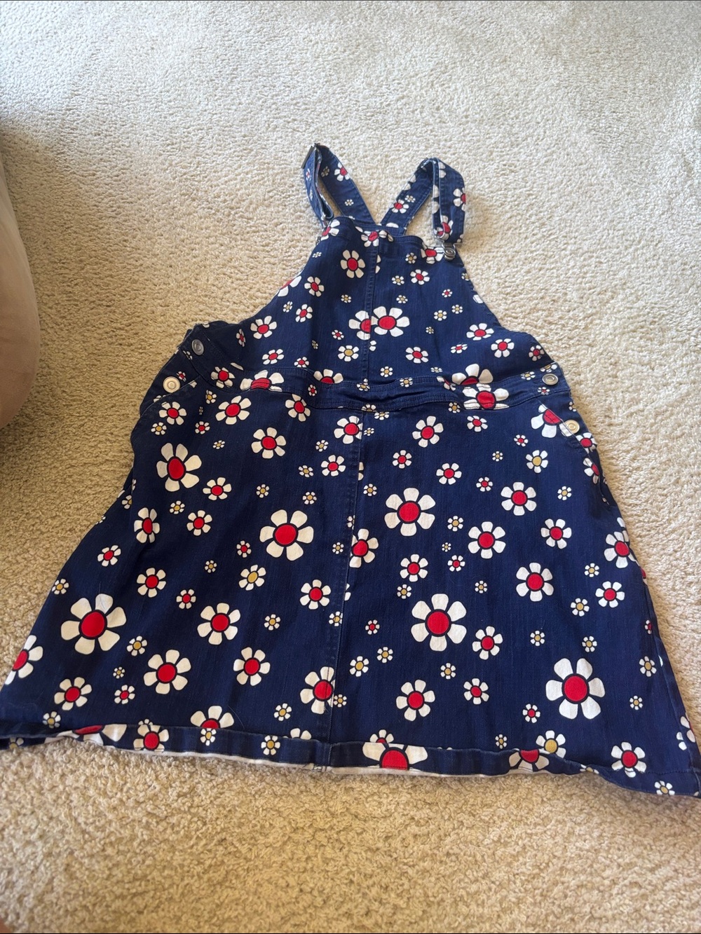 Navy Floral Pinafore Dress Top